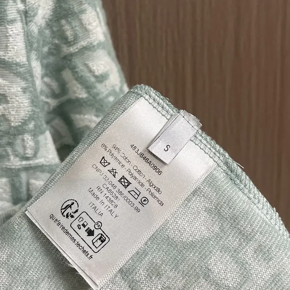 Dior Oblique Relaxed-Fit T-Shirt Green and White Terry Cotton Jersey for Men Dior Oblique Relaxed-Fit T-Shirt Green and White Terry Cotton Jersey for Men