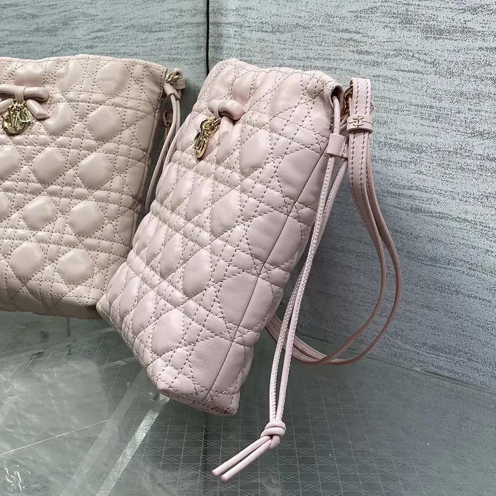 Dior Adiorable Mini Bucket Bag Soupir Pink Cannage Lambskin for Women Dior Adiorable Mini Bucket Bag Soupir Pink Cannage Lambskin for Women
