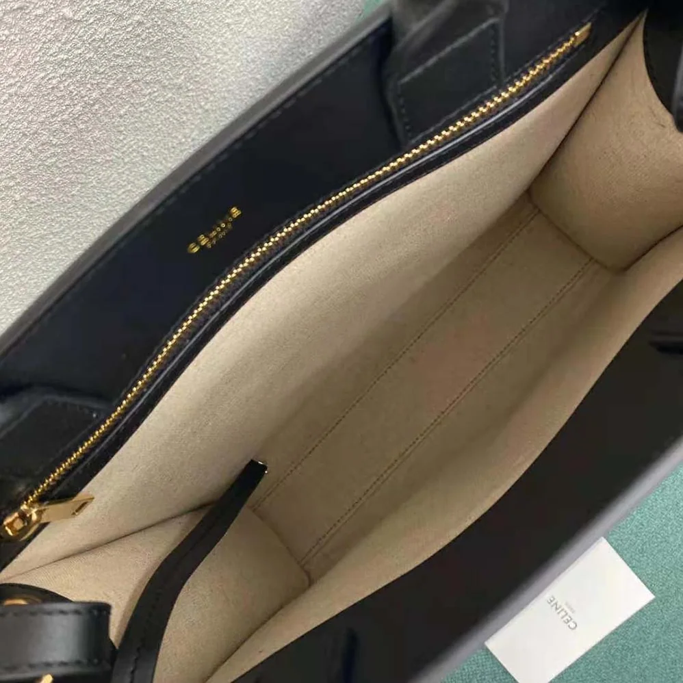 Celine Small Cabas Vertical in Textile with Triomphe Embroidery for Women