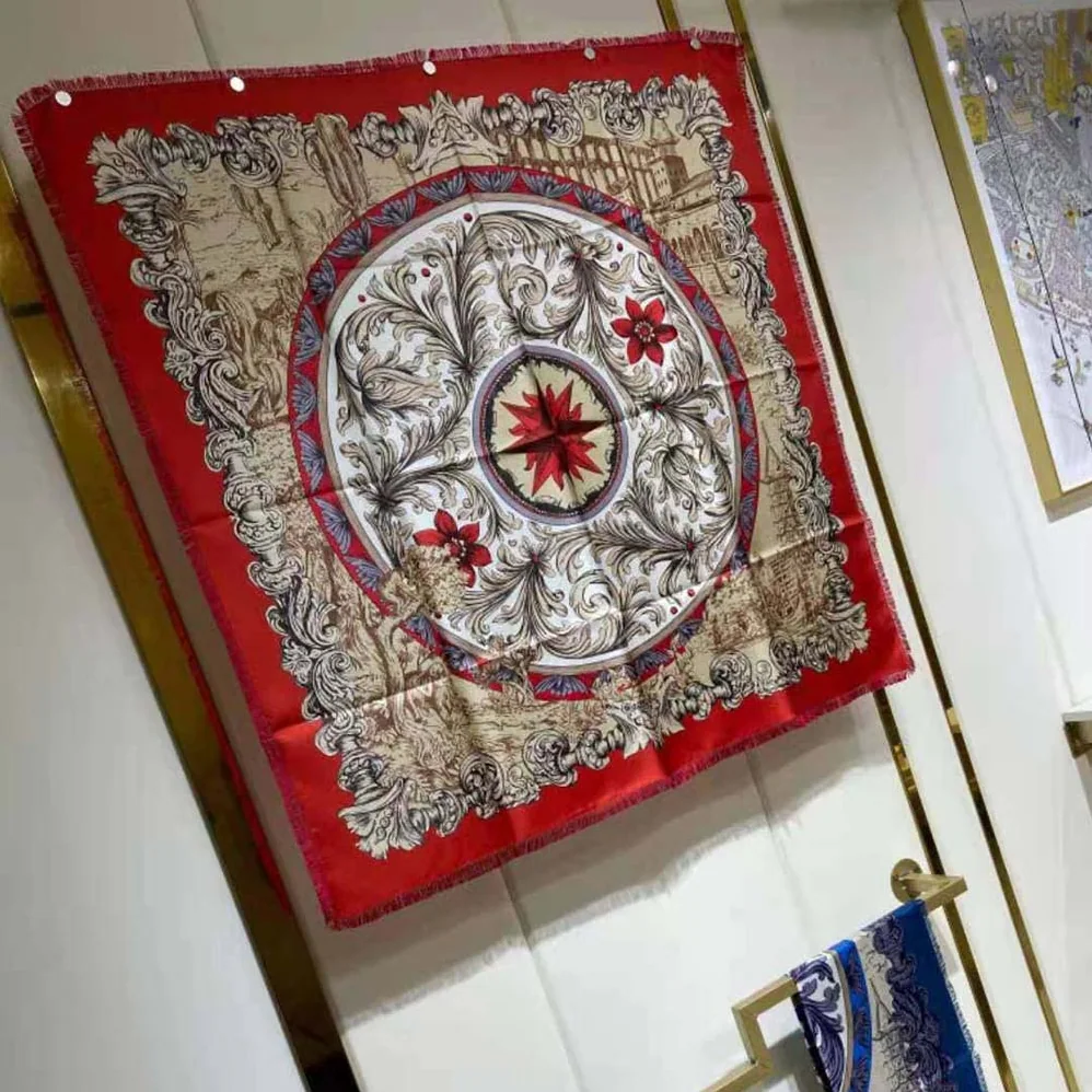 Dior Rose Des Vents 90 Square Scarf Red and Ivory Silk Twill for Women Dior Rose Des Vents 90 Square Scarf Red and Ivory Silk Twill for Women