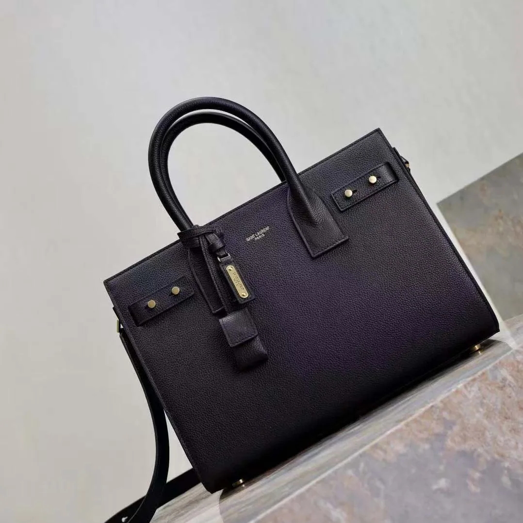 Saint Laurent YSL Sac De Jour in Supple Grained Leather for Women in Black/Gold Saint Laurent YSL Sac De Jour in Supple Grained Leather for Women in Black/Gold