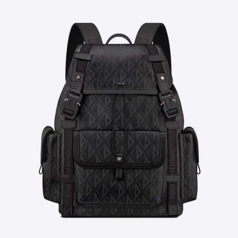 Dior Hit the Road Backpack Black CD Diamond Canvas for Men Dior Hit the Road Backpack Black CD Diamond Canvas for Men