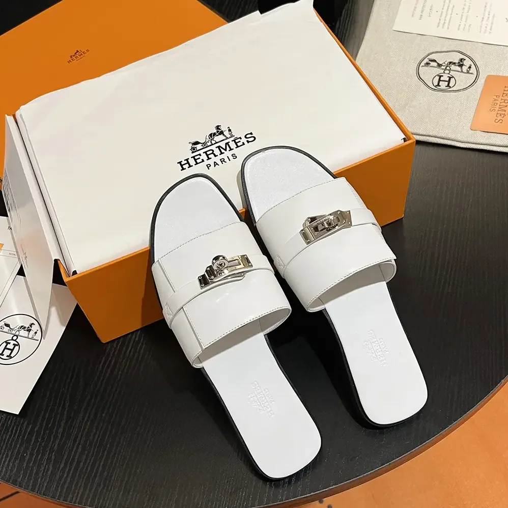 Hermes Giulia Sandal-White H232129Z for Women
