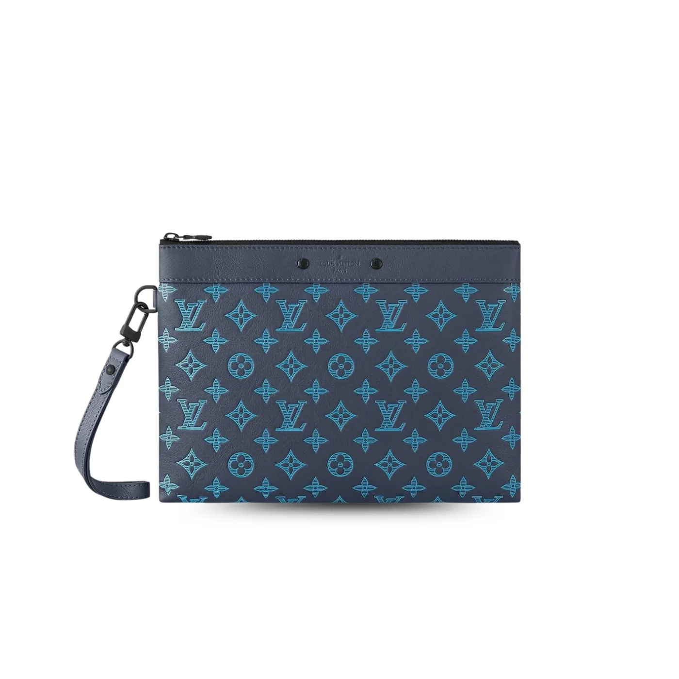 Louis Vuitton Pochette To Go Pouch / Navy River Blue Black Hardware