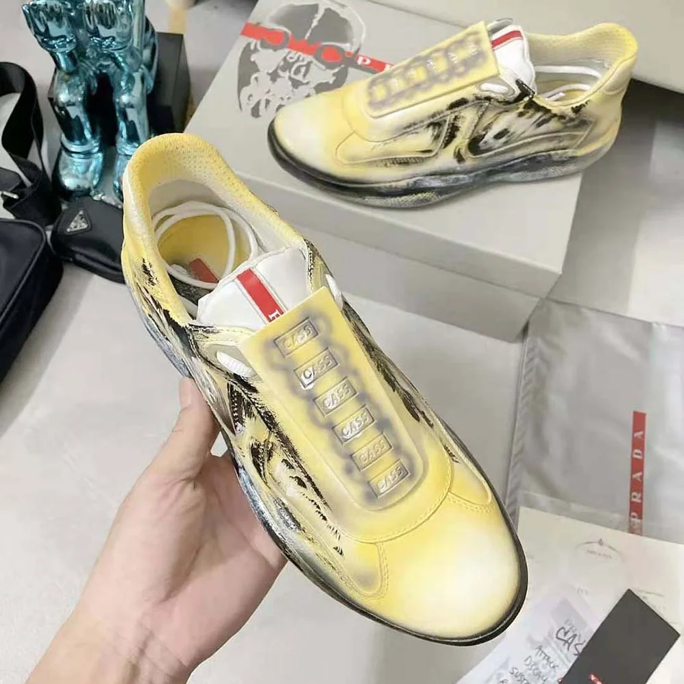 Prada Cass x Prada Americas Cup D3cay Sneakers for Unisex in Yellow