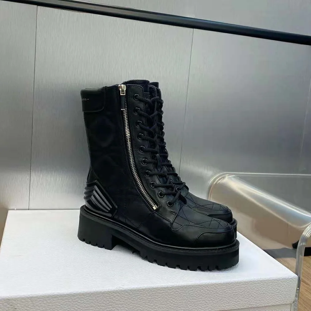 Dior D-Leader Ankle Boot Black Quilted Cannage Calfskin for Women