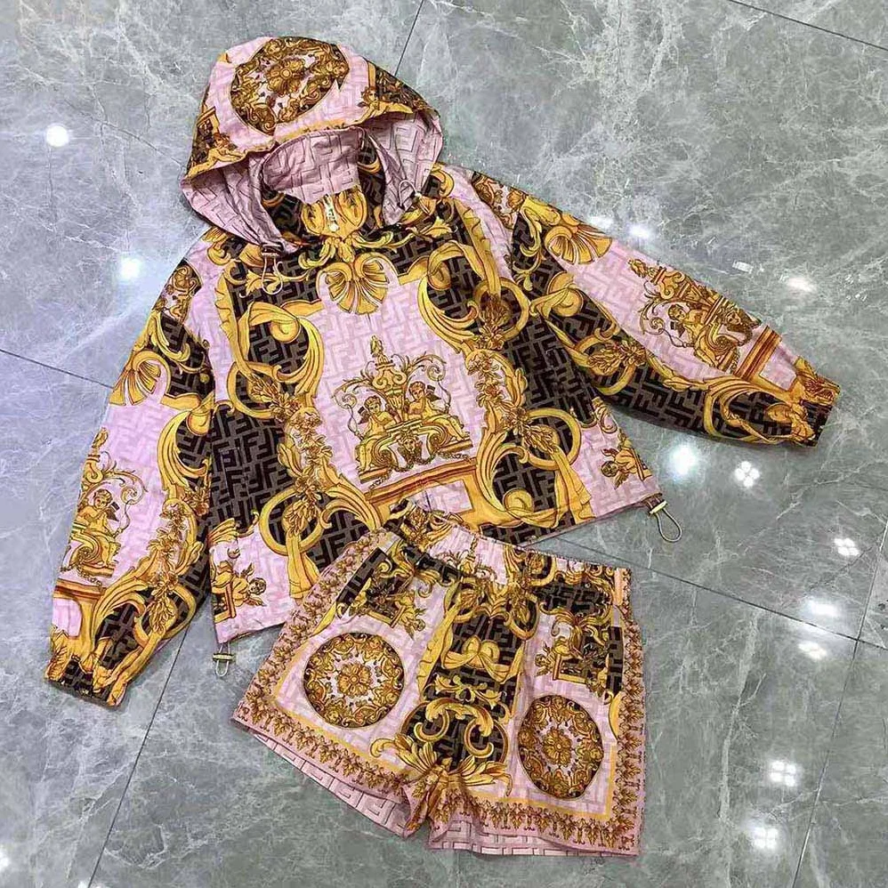 Fendi Windbreaker Fendace Multicolor Nylon Jacket for Women Fendi Windbreaker Fendace Multicolor Nylon Jacket for Women