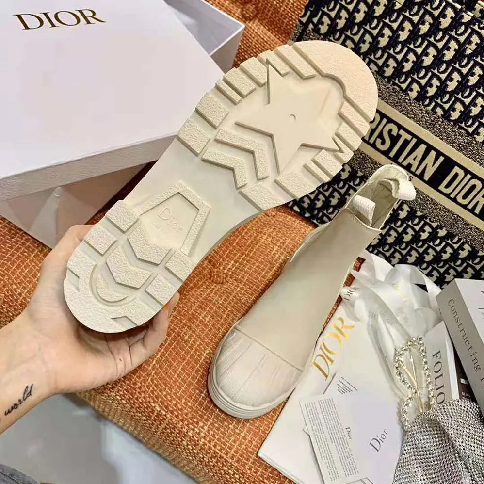 Dior Dioriron Ankle Boot Ecru Rubber and Calfskin for Women