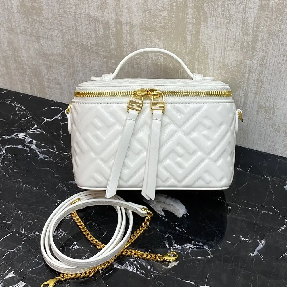 Fendi Vanity Camelia Nappa Leather Mini for Women in Bag With FF Motif Fendi Vanity Camelia Nappa Leather Mini for Women in Bag With FF Motif