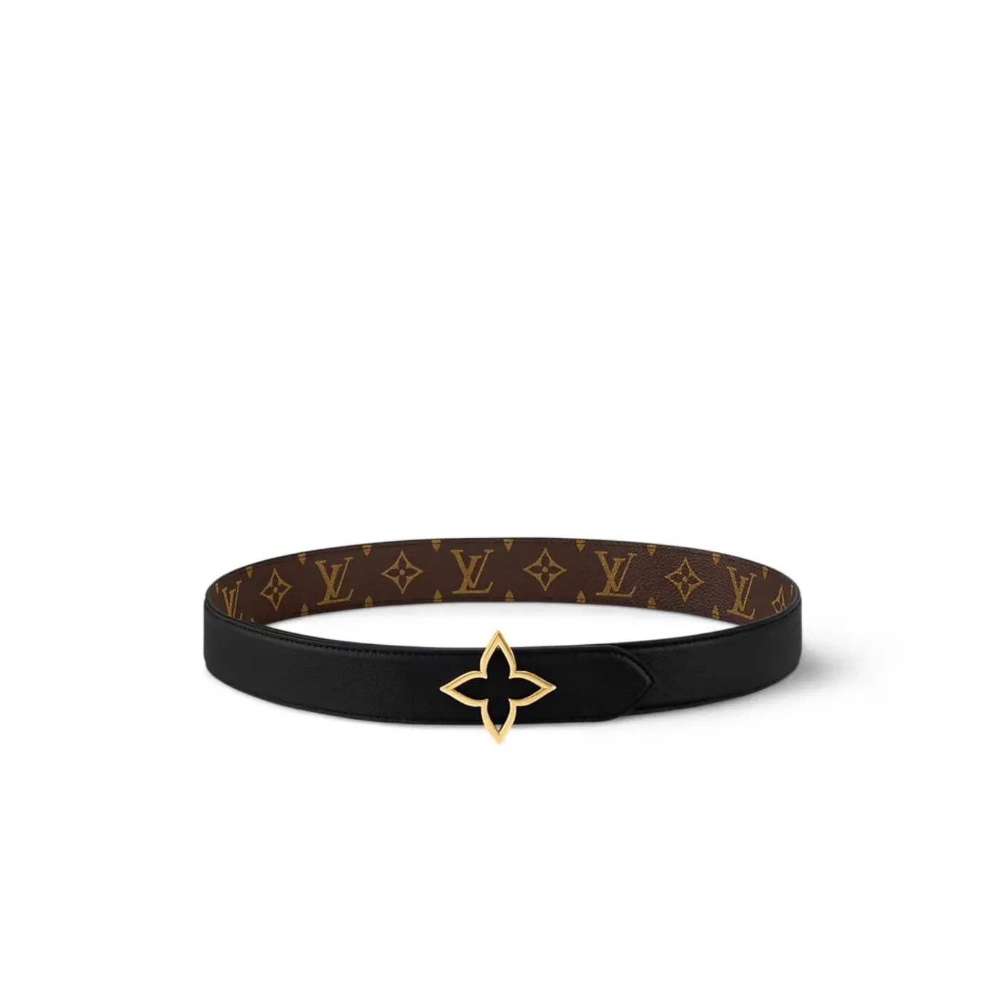 Louis Vuitton Slim Flower Reversible Belt Black