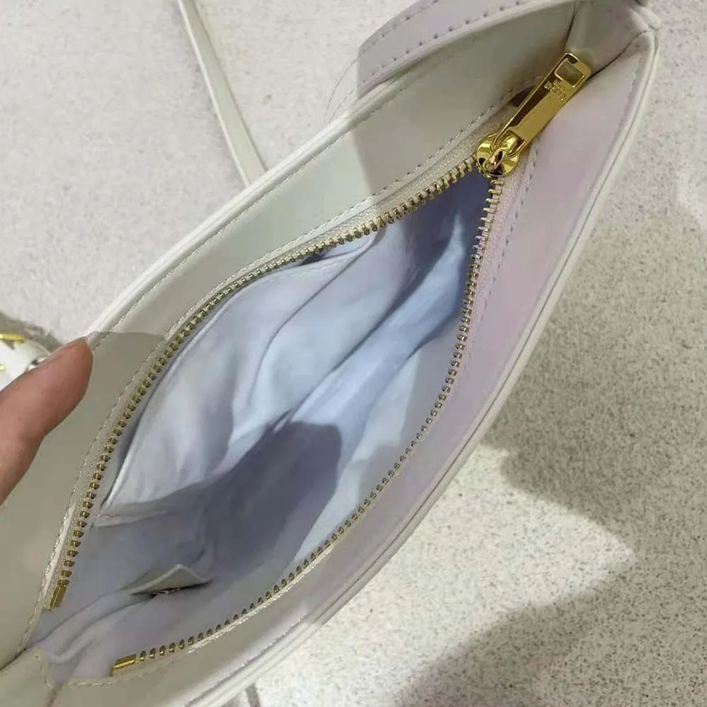 Celine Medium Celine Croque Bag in Shiny Calfskin for Women in White