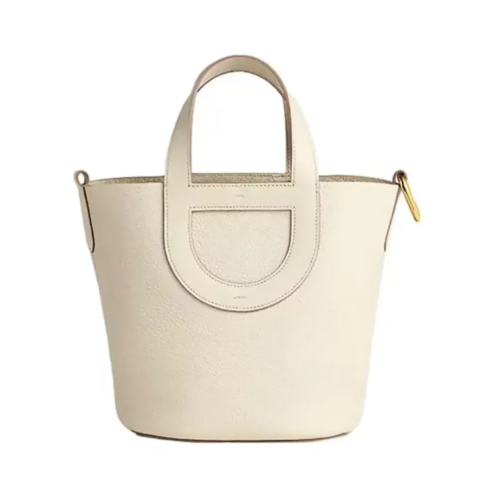 Hermes In the Loop 18 Handbag Clemence Leather for Women in White/Gold