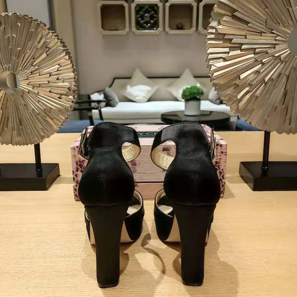Jimmy Choo Socorie 120 Black Suede Platform Sandals with Pearl Detailing for Women Jimmy Choo Socorie 120 Black Suede Platform Sandals with Pearl Detailing for Women