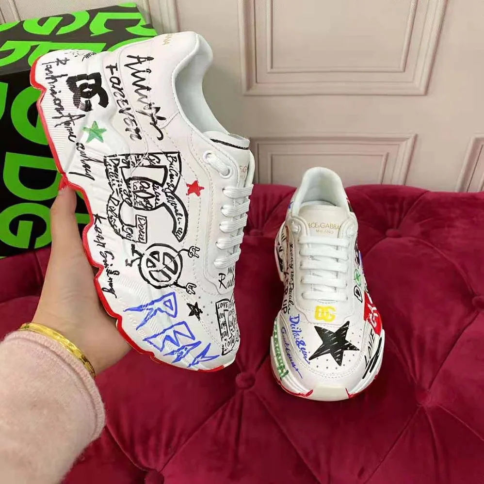 Dolce Gabbana D&G Calfskin Nappa Daymaster Sneakers for Women in Black Dolce Gabbana D&G Calfskin Nappa Daymaster Sneakers for Women in Black