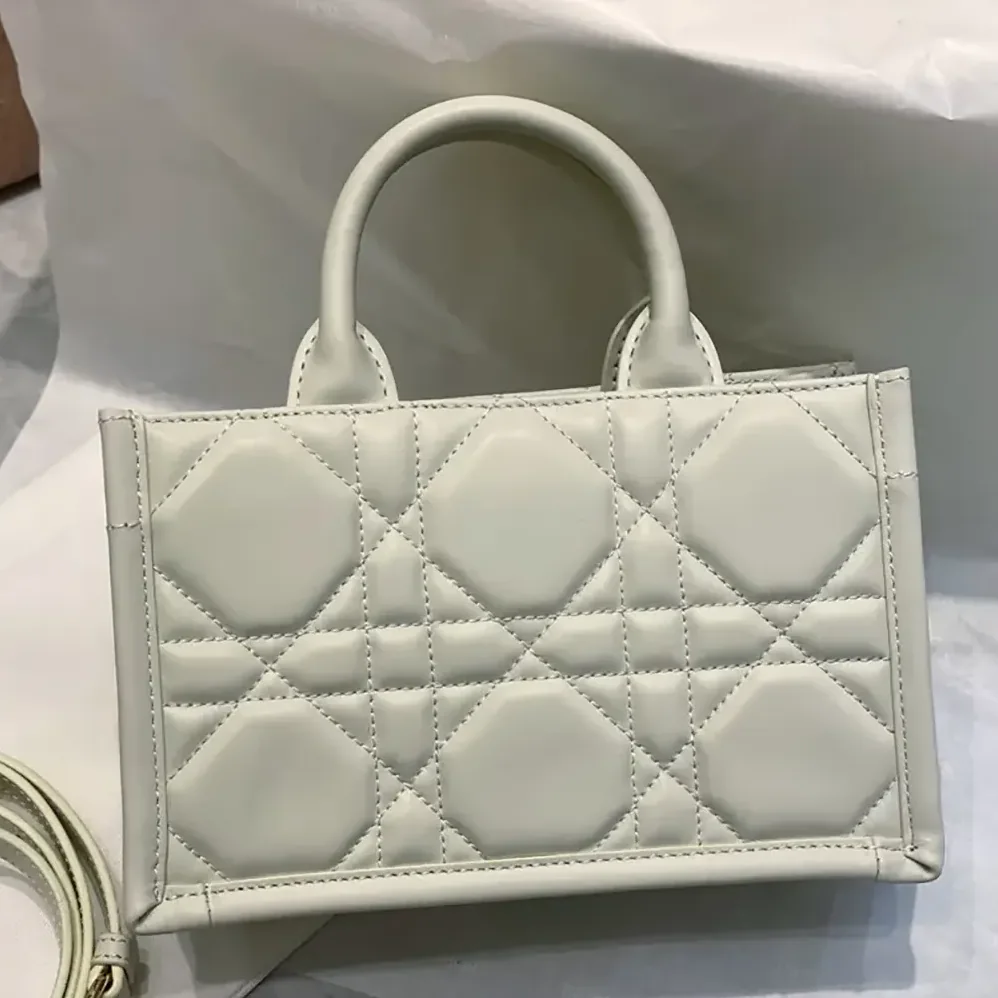 Dior Mini Dior Book Tote Latte Macrocannage Calfskin for Women