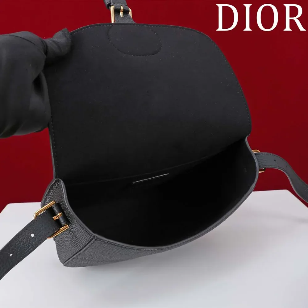 Dior Medium Dior Bobby Bag Black Grained Calfskin for Women