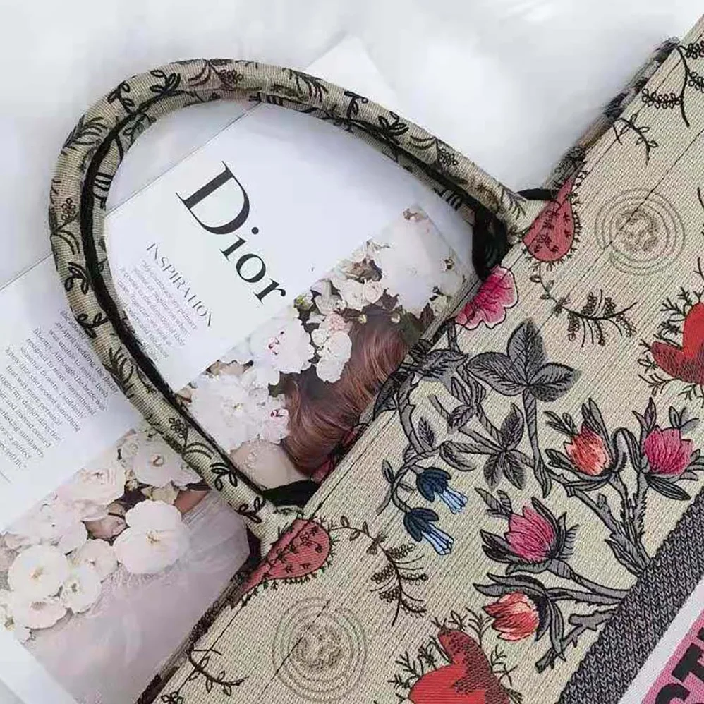 Dior Book Tote Multicolor Dior Flowers Embroidery for Women Dior Book Tote Multicolor Dior Flowers Embroidery for Women