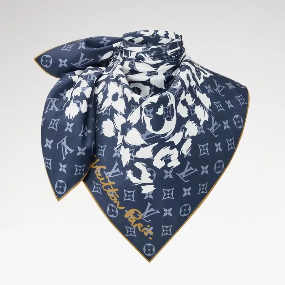 Louis Vuitton LV Safari Square 90 Scarf Blue