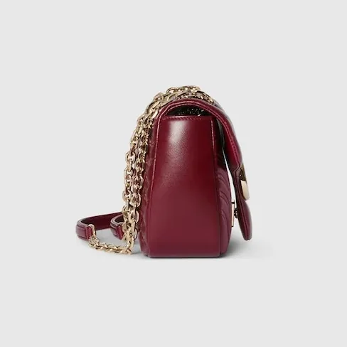 Gucci Marmont Medium Shoulder Bag / Rosso Ancora Red Light Gold Hardware