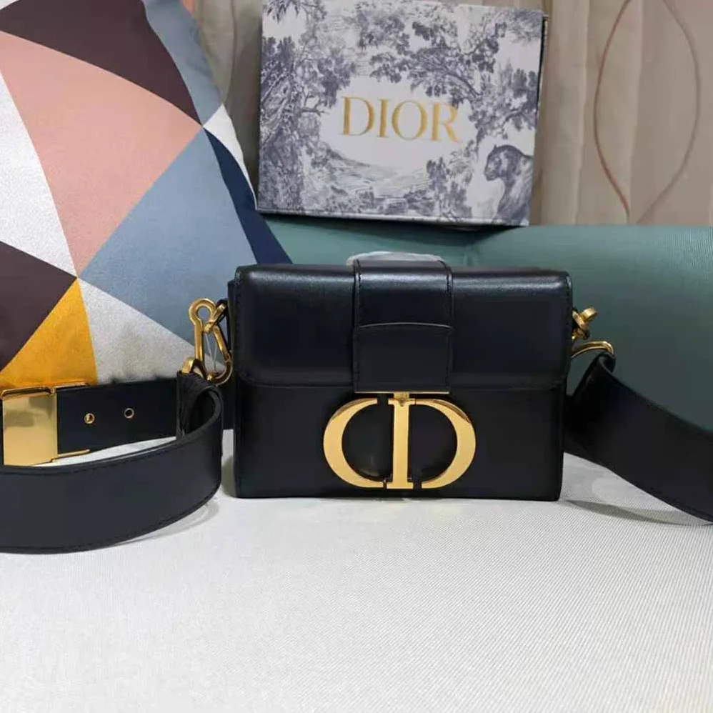 Dior 30 Montaigne Box Bag Black Box Calfskin for Women Dior 30 Montaigne Box Bag Black Box Calfskin for Women