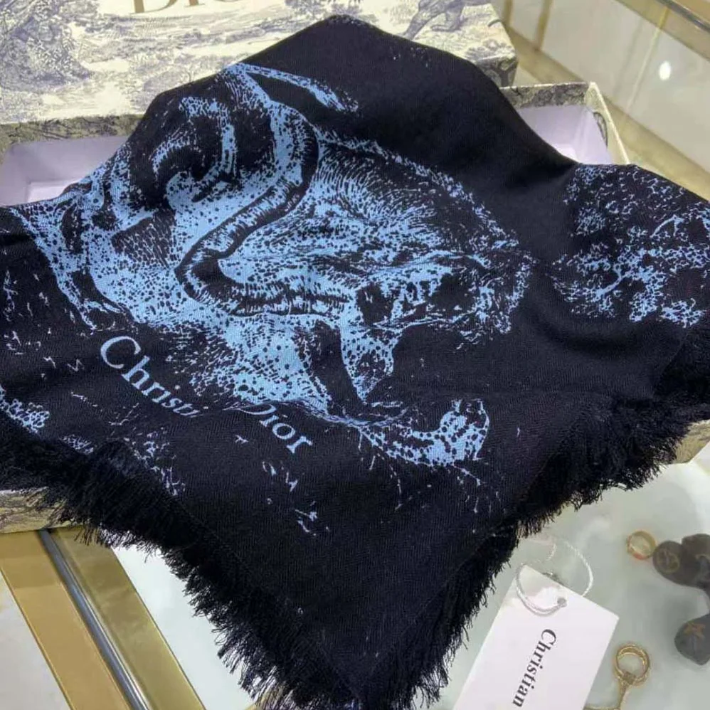 Dior Toile DE Jouy Reverse Square Scarf Silk Twill for Women in Navy Dior Toile DE Jouy Reverse Square Scarf Silk Twill for Women in Navy