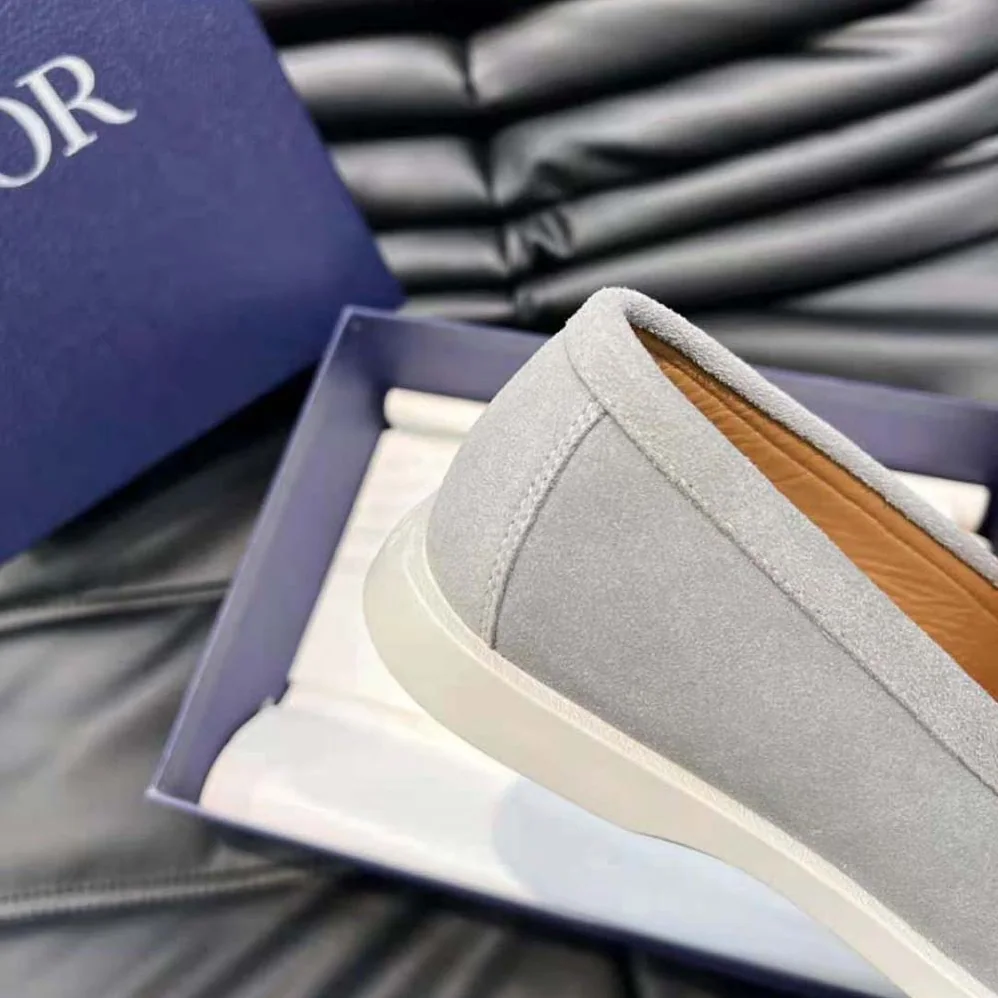 Dior Granville Loafer Dior Gray Suede and Dior Oblique Jacquard for Men Dior Granville Loafer Dior Gray Suede and Dior Oblique Jacquard for Men