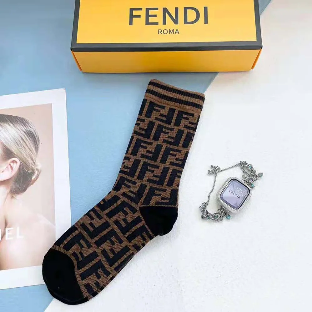 Fendi Multicolor Terrycloth Socks-FXZ539A5NRF0QE1 for Women