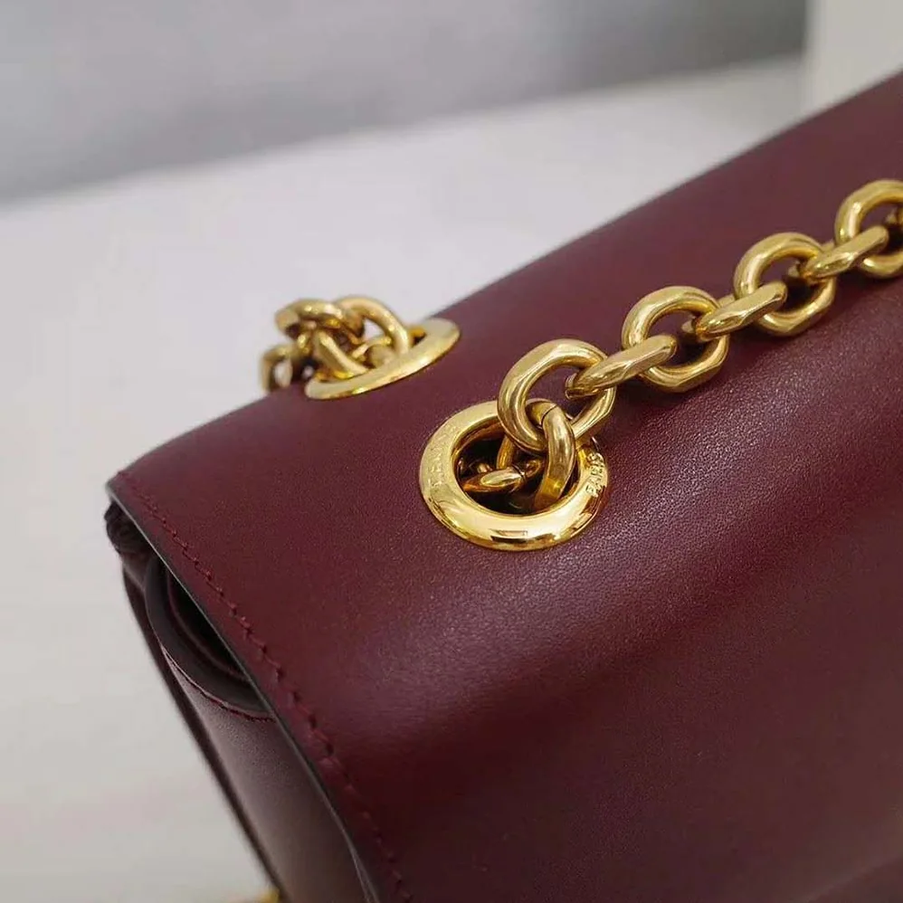 Celine Medium C Bag in Shiny Calfskin Leather for Women in Maroon Celine Medium C Bag in Shiny Calfskin Leather for Women in Maroon