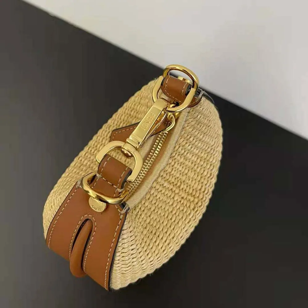 Fendi Nano Fendigraphy Natural Raffia Charm for Women