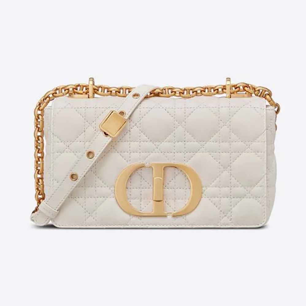 Dior Small Dior Caro Bag Lvory Supple Cannage Calfskin for Women in White Dior Small Dior Caro Bag Lvory Supple Cannage Calfskin for Women in White