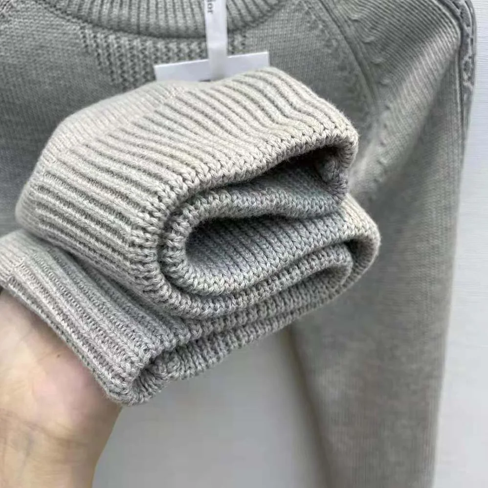 Dior Sweater with Dior Oblique Inserts Gray Cotton Jersey for Men