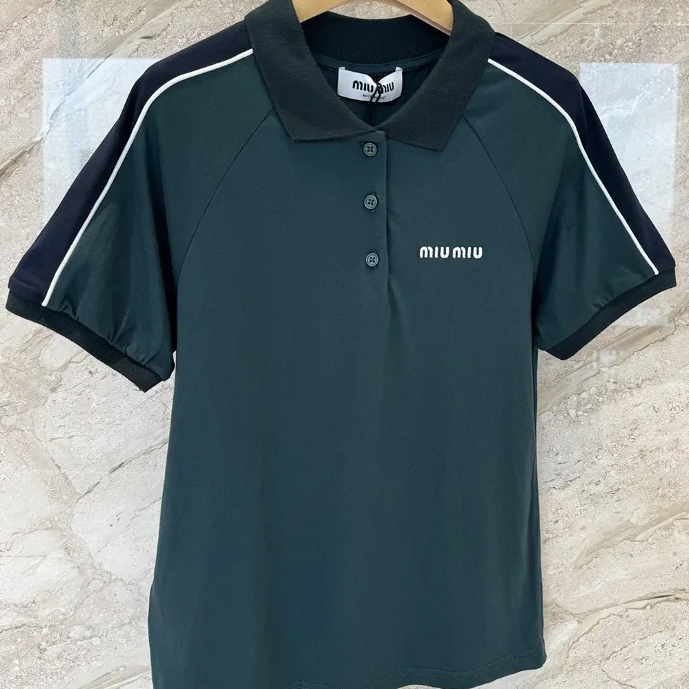 Miu Miu Cotton Jersey Polo Shirt-MJNA19182D for Women Miu Miu Cotton Jersey Polo Shirt-MJNA19182D for Women