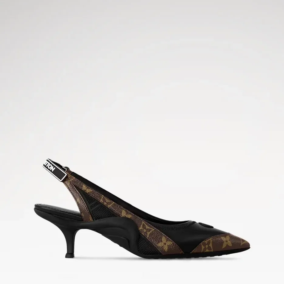 Louis Vuitton LV Vibe Slingback Pump Black 1AAW7G Louis Vuitton LV Vibe Slingback Pump Black 1AAW7G