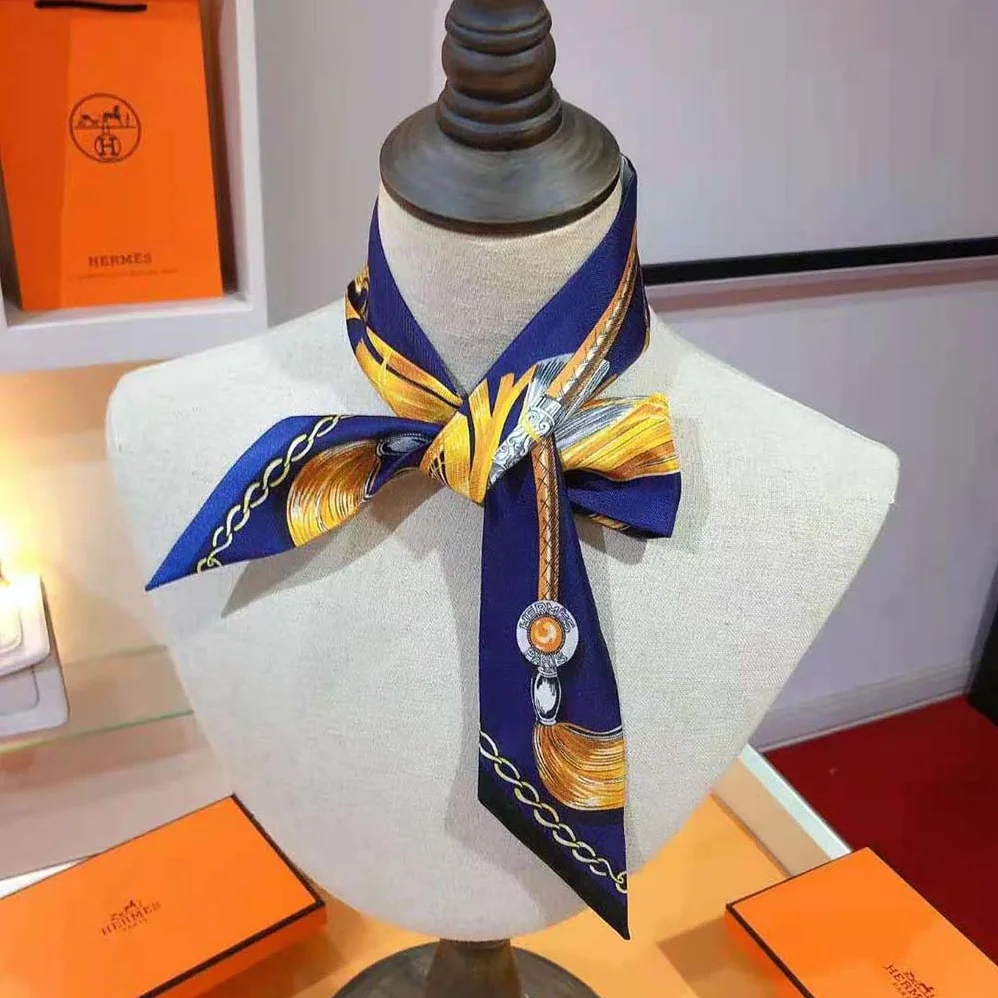Hermes Cavalcades Twilly for Women in Navy Hermes Cavalcades Twilly for Women in Navy