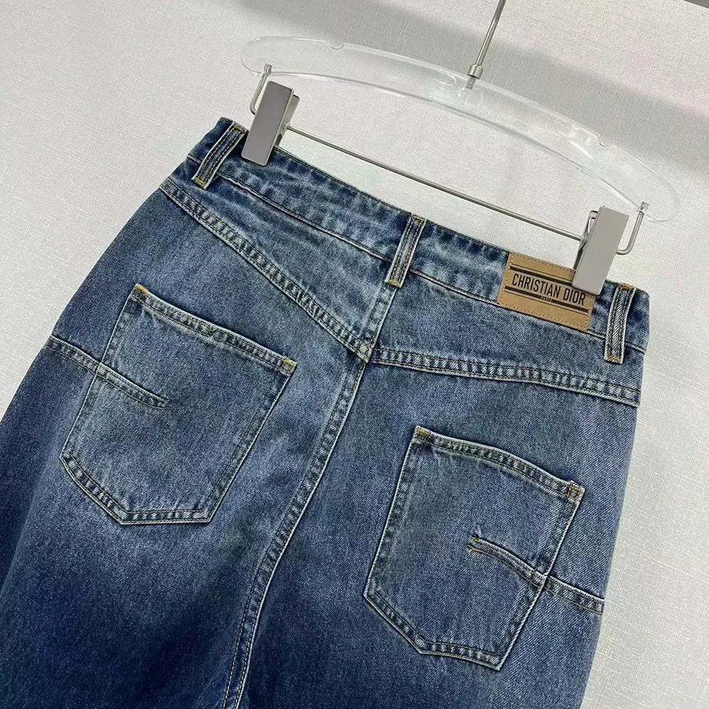 Dior Denim Couture Flared Jeans Deep Blue Cotton Denim for Women Dior Denim Couture Flared Jeans Deep Blue Cotton Denim for Women