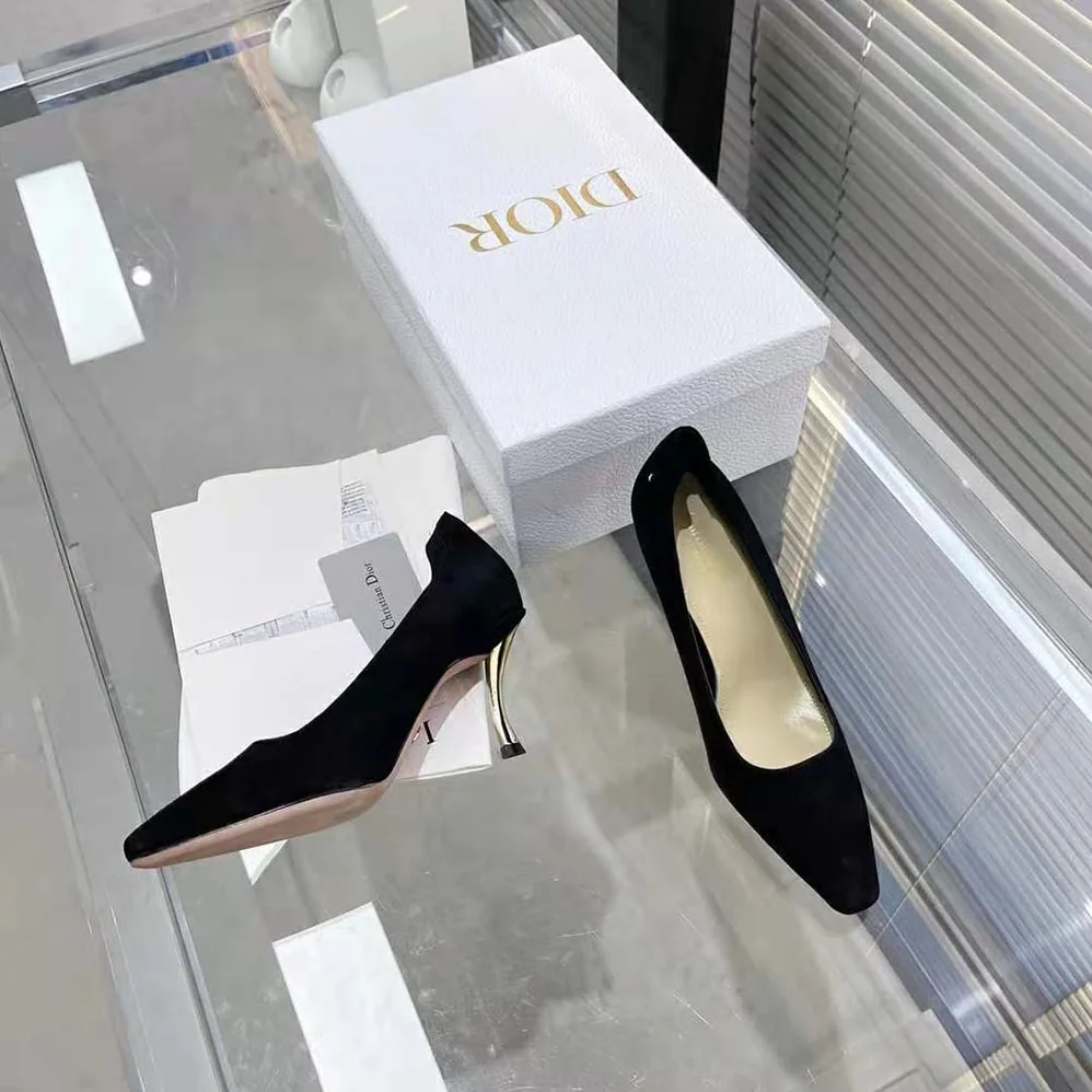 Dior D-Fame Pump Black Suede Calfskin for Women