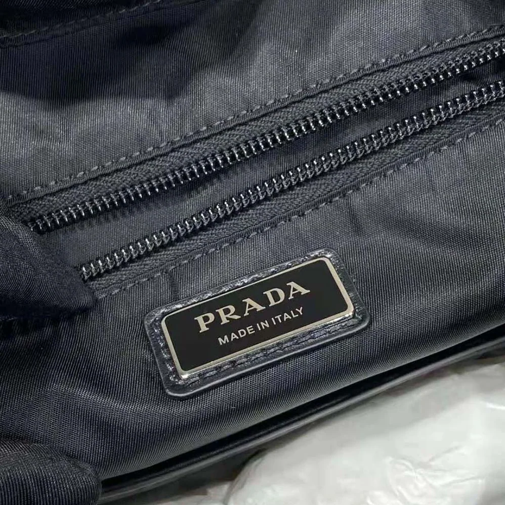 Prada Re-Nylon and Leather Backpack for Unisex in Black Prada Re-Nylon and Leather Backpack for Unisex in Black