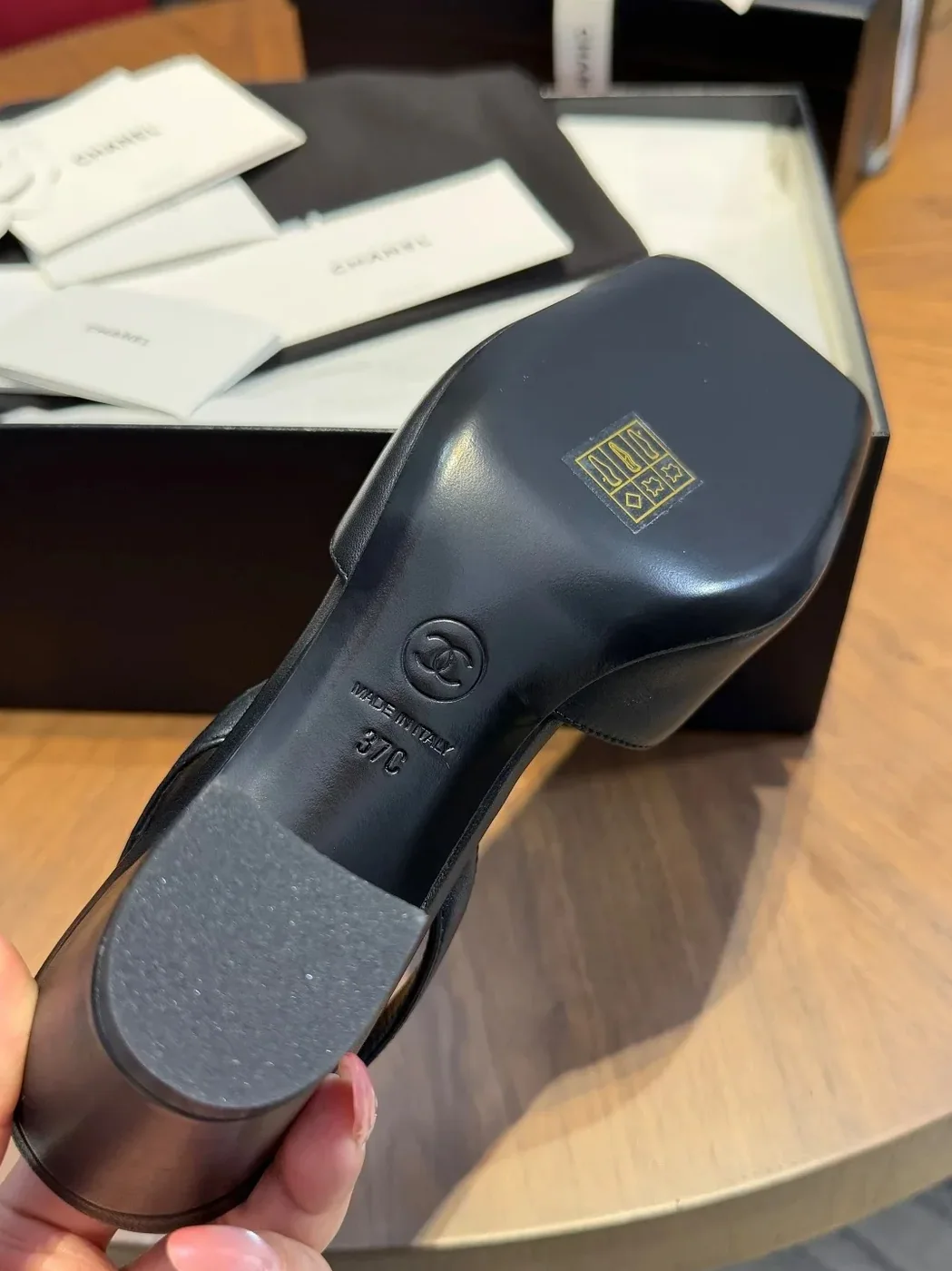 Chanel Slingbacks Black in Burgundy Chanel Slingbacks Black in Burgundy