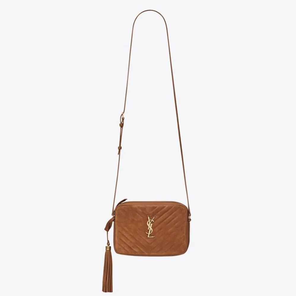 Saint Laurent YSL Lou Camera Bag in Quilted Suede and Smooth Leather for Women