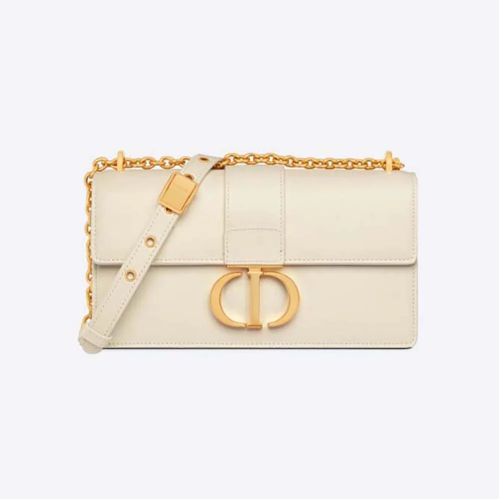 Dior 30 Montaigne East-West Bag with Chain Latte Calfskin for Women