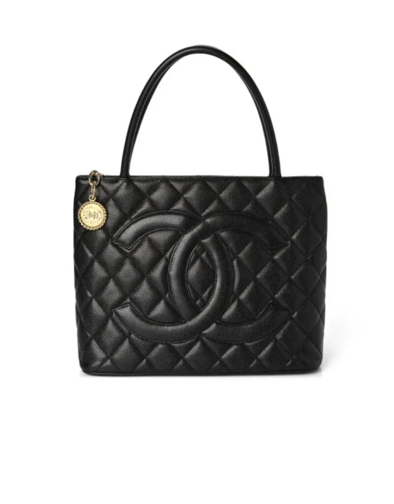 Chanel Medallion Tote Shoulder Black Bag / Chanel Medallion Tote Shoulder Black Bag /