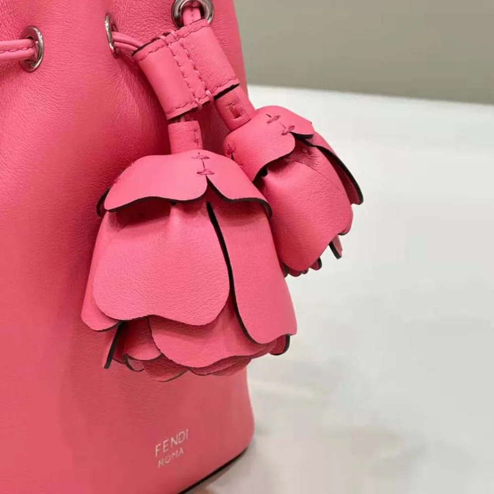 Fendi Mon Tresor Pink Leather Mini-bag with 3D Roses for Women