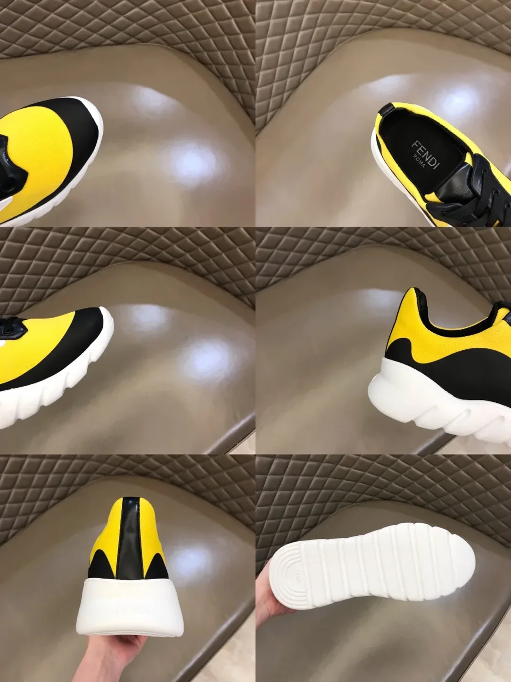 Fendi Force Black in Yellow Sneakers Fendi Force Black in Yellow Sneakers