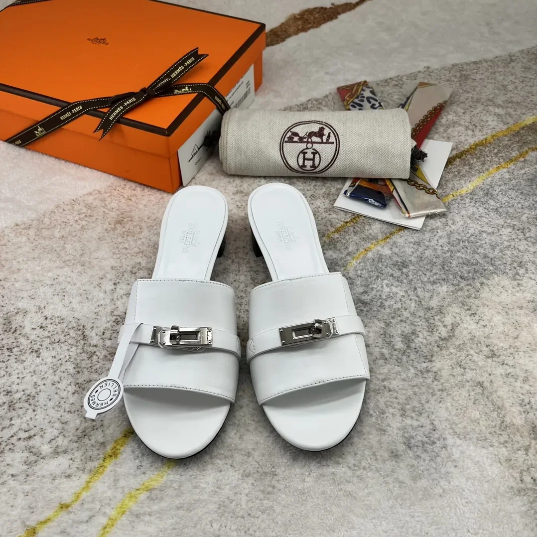 Hermes Gigi 50 Sandal White