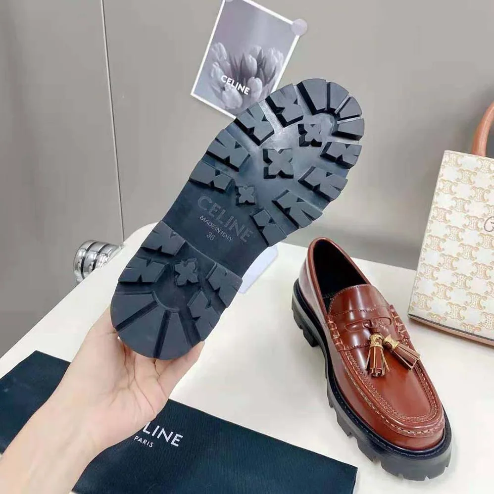 Celine Margaret Loafer with Tassels in Polished Bull for Women Celine Margaret Loafer with Tassels in Polished Bull for Women