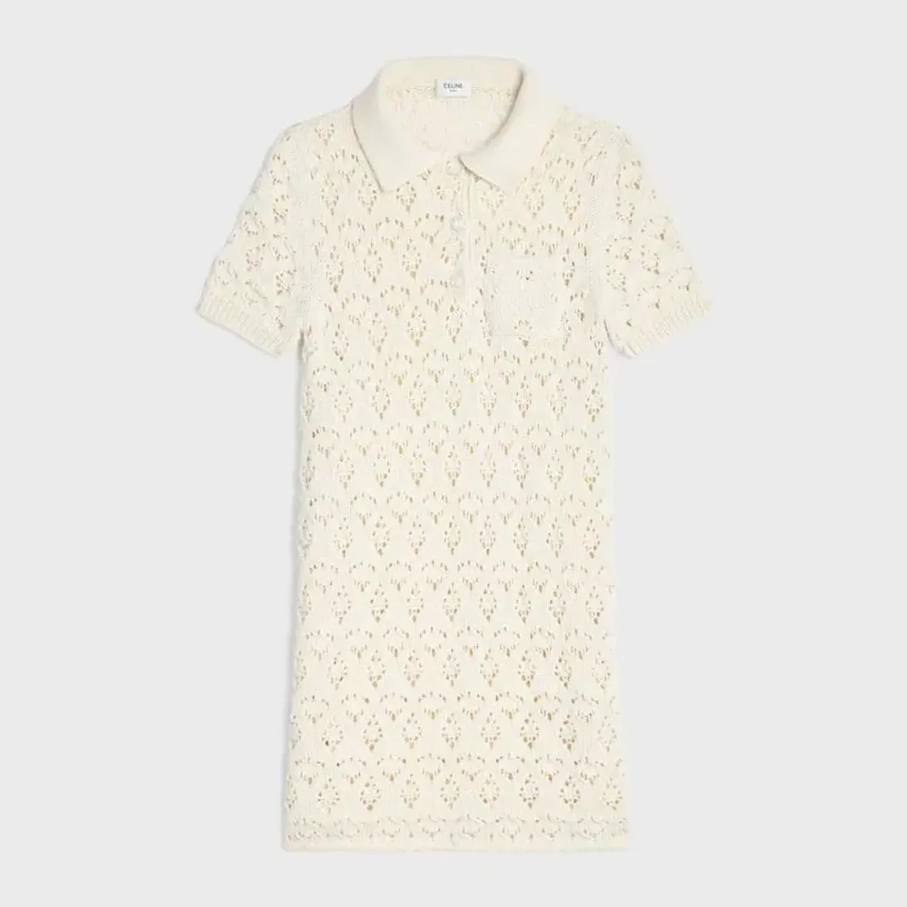 Celine Mini Dress in Cotton Pointelle for Women Celine Mini Dress in Cotton Pointelle for Women