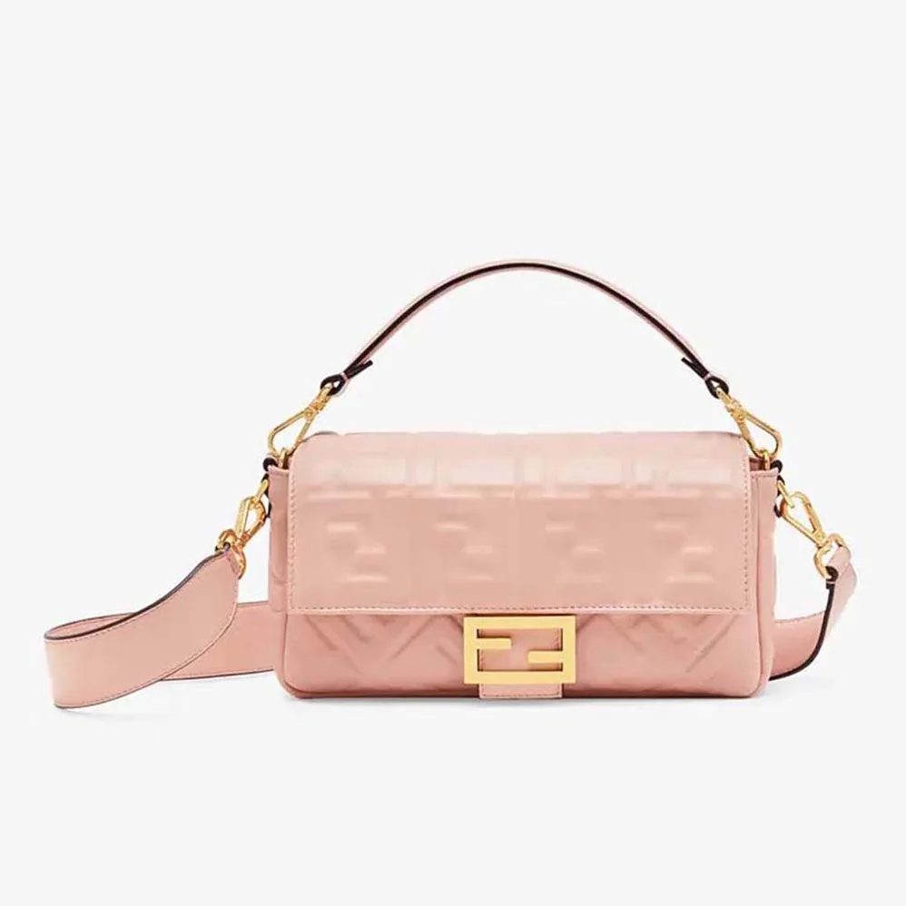 Fendi Baguette Pink Nappa Leather Bag for Women Fendi Baguette Pink Nappa Leather Bag for Women