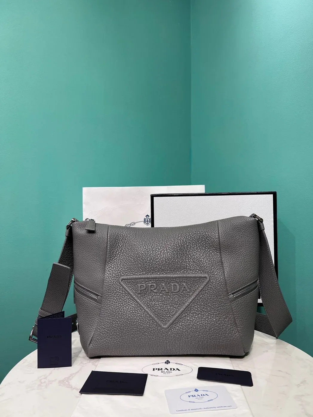 Prada Bag With Shoulder Strap In Grey / 2VH165_2BBE_F0K44_V_OOO
