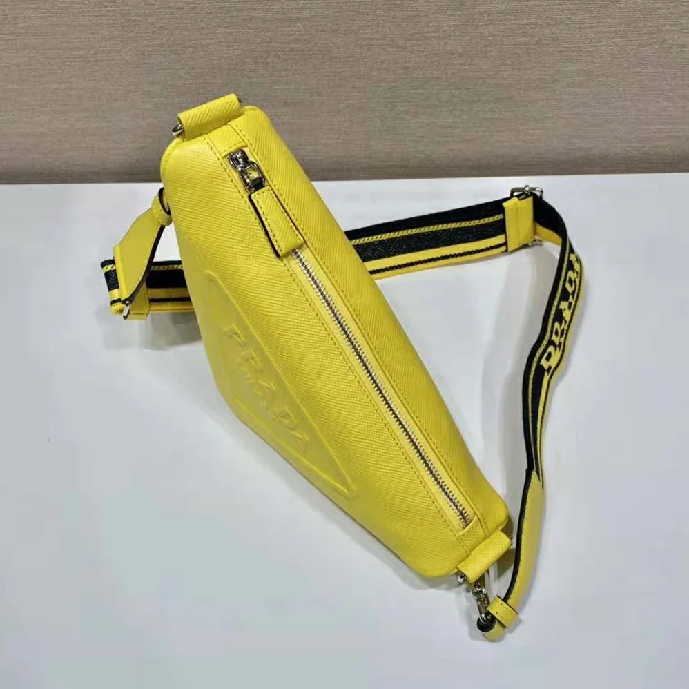 Prada Saffiano Prada Triangle Bag for Women in Yellow