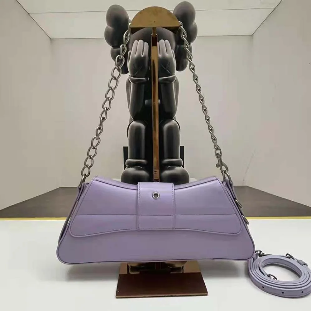 Balenciaga Lindsay Small Shoulder Bag With Strap in Light Purple Shiny Smooth Calfskin for Women Balenciaga Lindsay Small Shoulder Bag With Strap in Light Purple Shiny Smooth Calfskin for Women